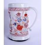 A VERY RARE 18TH CENTURY ENGLISH ENAMELLED MILK GLASS TANKARD possibly made for the Dutch market. 1