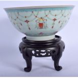 AN 18TH CENTURY CHINESE FAMILLE ROSE PORCELAIN BOWL Qianlong mark and late in the period, enamelled