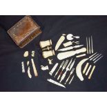 A group of miscellaneous Ivory, opera glasses, animals etc