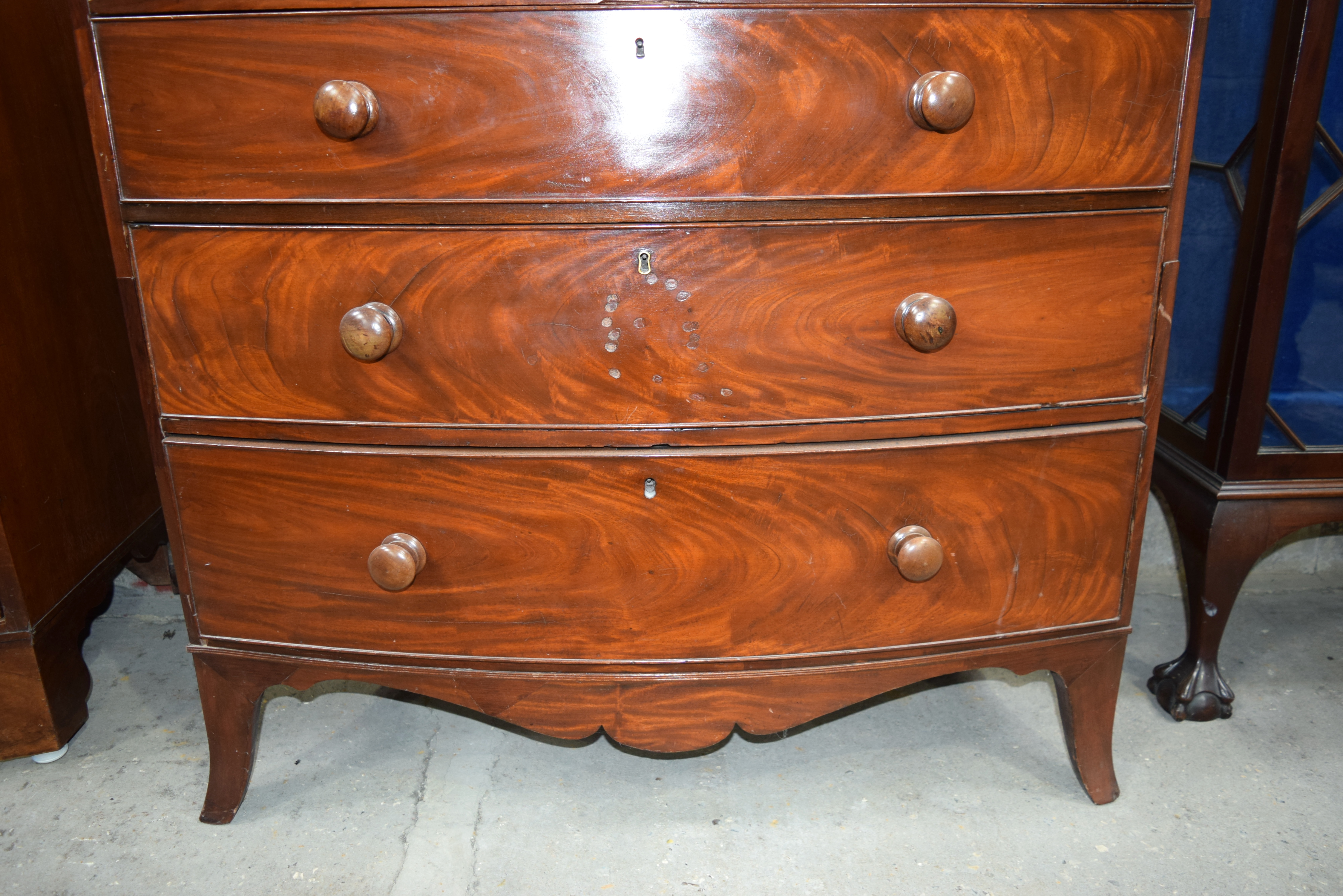 Circa 1850 Chest of Drawers with cross banding to top 5 drawers. 113cm x 105cm - Image 3 of 13