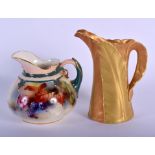 Royal Worcester Hadley small size ewer painted with autumnal leaves and berries date code for 1907