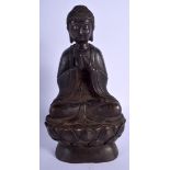 A CHINESE BRONZE BUDDHA 20th Century. 30 cm x 14 cm.