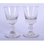 A PAIR OF 18TH CENTURY FRENCH GLASSES C1770. 10 cm high.