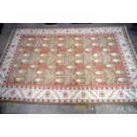 Large braided flat woven Tree of life rug. 246cm x 362cm