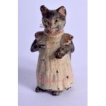 A COLD PAINTED BRONZE CAT. 3 cm high.