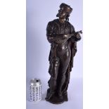 Justo De Gondarias (1846-1933) Bronze, Musician. 50 cm high.