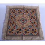 A 19TH CENTURY GREEK RUSSIAN ORTHODOX SQUARE EMBROIDERY. 54 cm square.