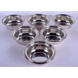 SIX 1950S EGYPTIAN SILVER BOWLS. 736 grams. 11.5 cm diameter. (6)