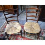 Pair of vintage Chairs with wicker seats