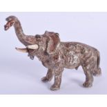 A COLD PAINTED BRONZE ELEPHANT. 8 cm x 6.5 cm.