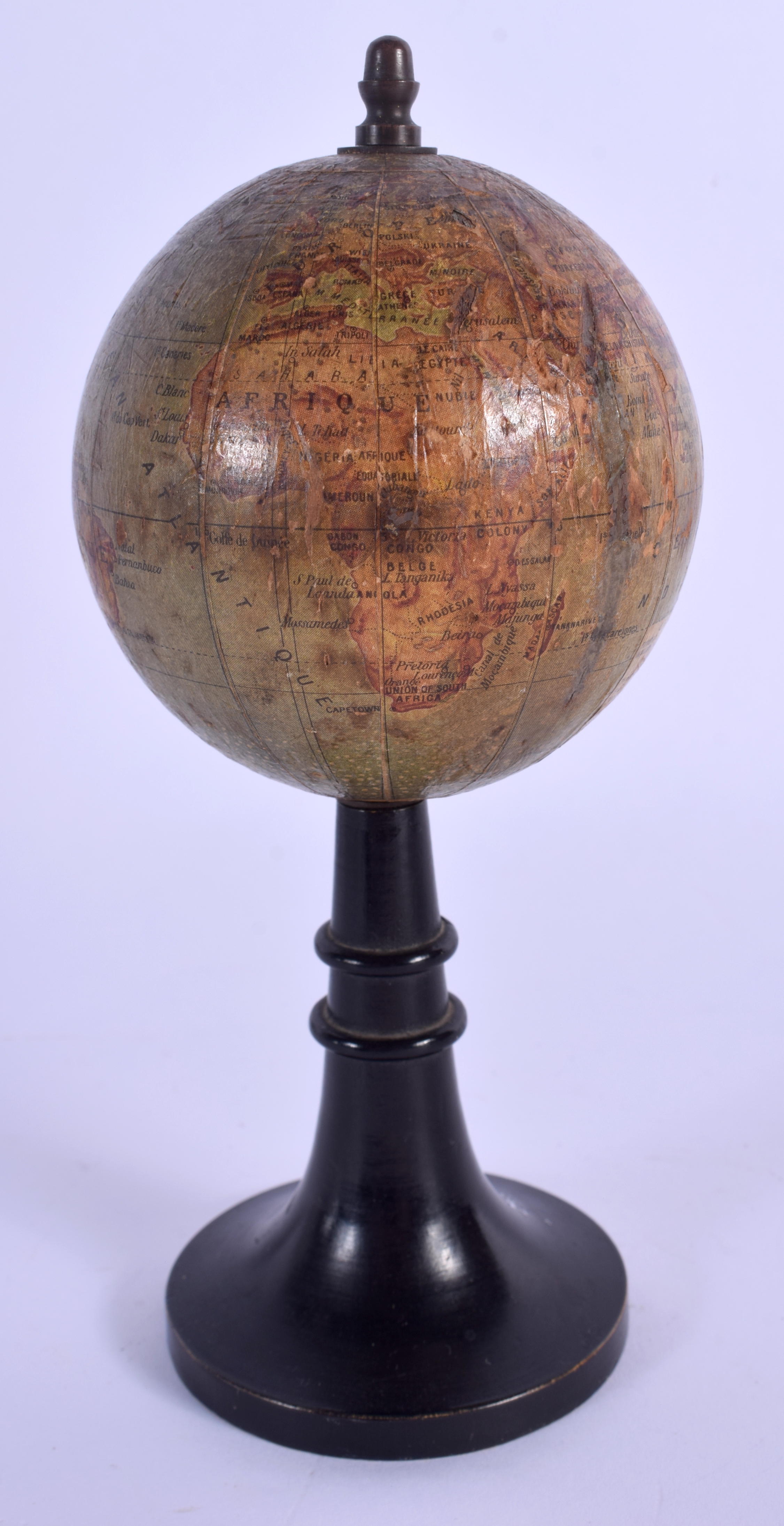 A RARE MAISON FOREST OF PARIS MINIATURE GLOBE TERRESTRE. 18 cm x 6 cm. - Image 2 of 3