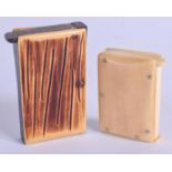 TWO ART DECO IVORINE MATCH BOXES. Largest 6 cm x 3 cm. (2)