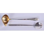 A SILVER LADLE and another. 60 grams. (2)