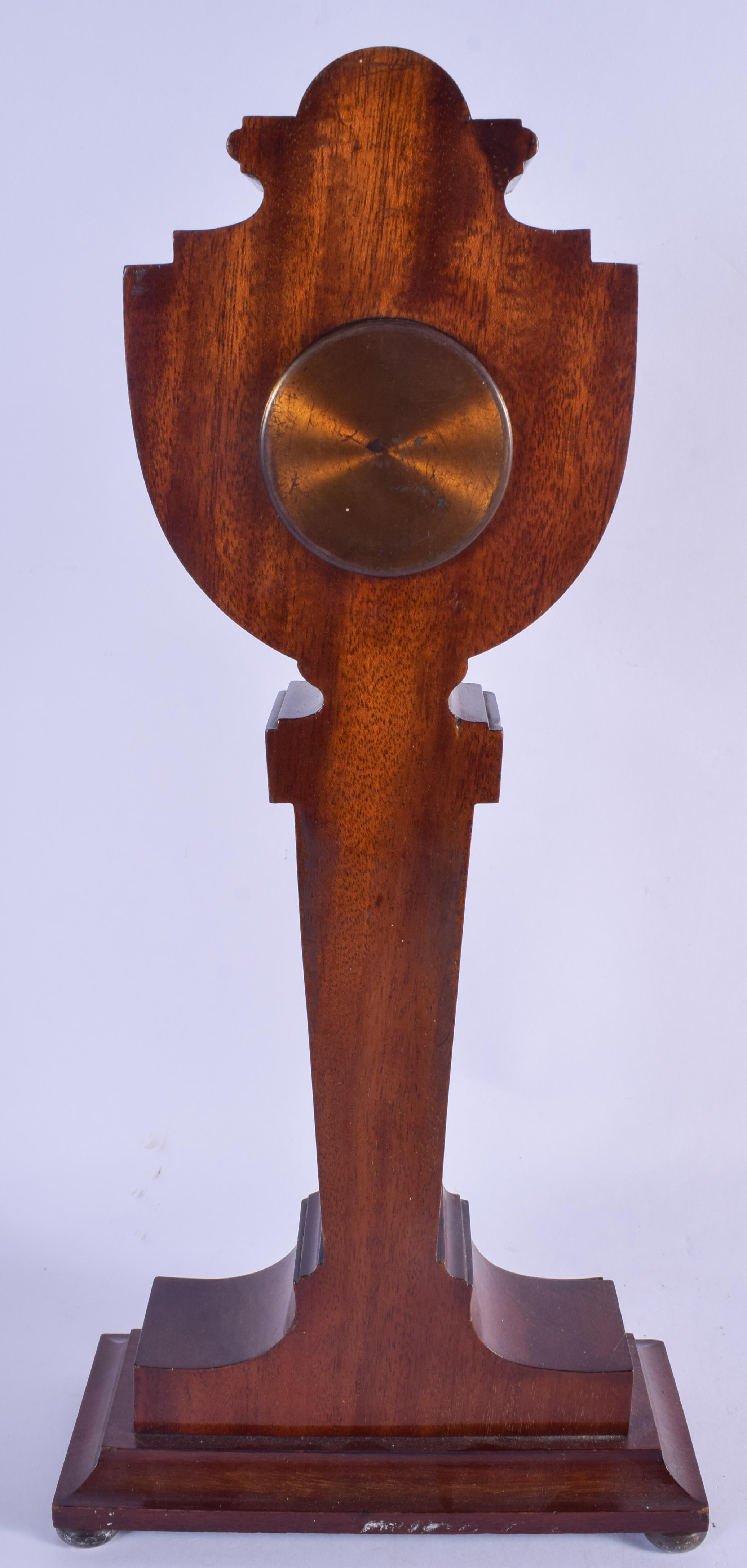 A LARGE ART NOUVEAU SILVER MOUNTED MAHOGANY MANTEL CLOCK embellished with flowers. Birmingham 1910. - Image 2 of 4