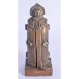 A RARE ANTIQUE BRONZE MODEL OF AN IRON MAIDEN. 10 cm x 9 cm open.