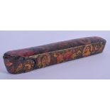 A 19TH CENTURY PERSIAN QAJAR LACQUERED SLIDING PEN BOX. 20 cm wide.