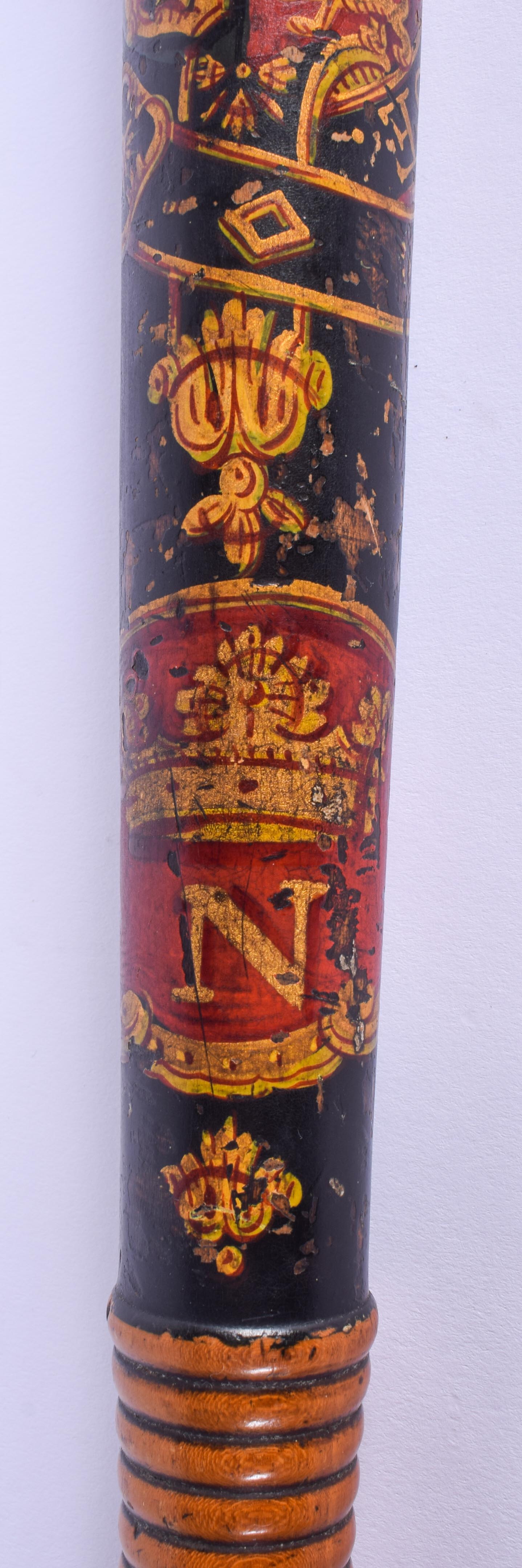 A WILLIAM IV PAINTED WOOD TRUNCHEON. 42 cm long. - Image 5 of 19