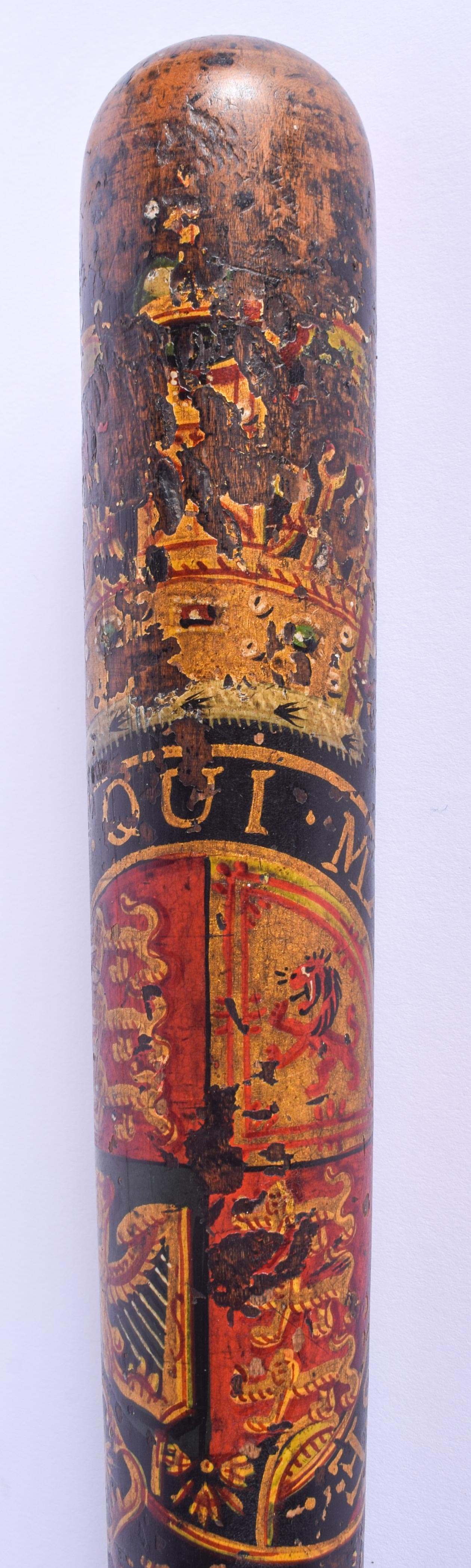 A WILLIAM IV PAINTED WOOD TRUNCHEON. 42 cm long. - Image 3 of 19