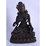 A CHINESE BRONZE FIGURE OF A SEATED BUDDHA. 19 cm x 10 cm.