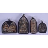 FOUR EARLY 20TH CENTURY ASIAN ICONS. Largest 6 cm x 5 cm. (4)