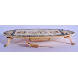 A RARE 19TH CENTURY CHINESE CANTON IVORY CRIBBAGE BOARD modelled in the European taste. 21 cm x 10 c