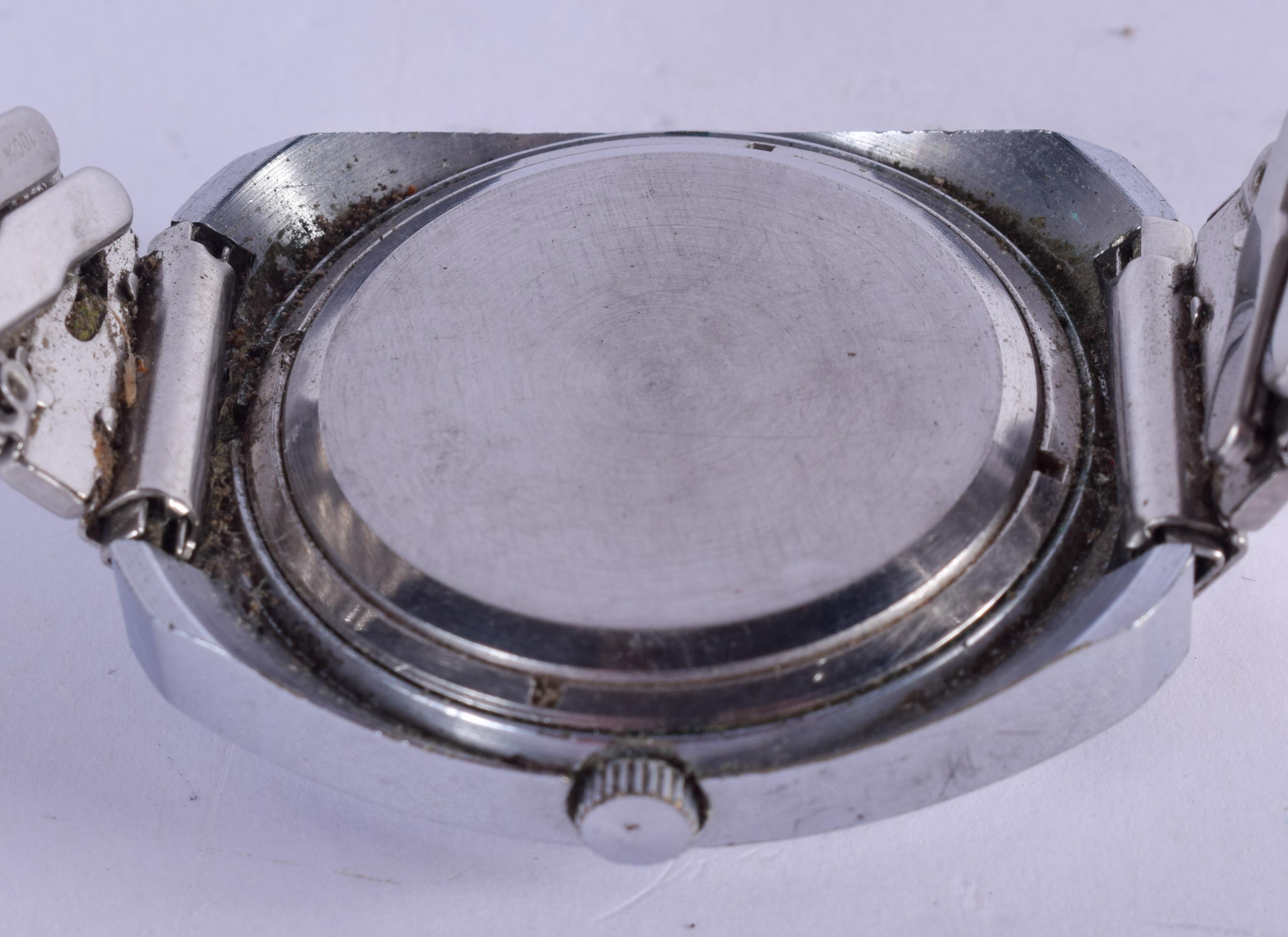 A SEKONDA STAINLESS STEEL WRISTWATCH. 3.5 cm wide. - Image 2 of 2