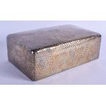 A LARGE EDWARDIAN HAMMERED SILVER BOX. London 1902. 1137 grams overall.