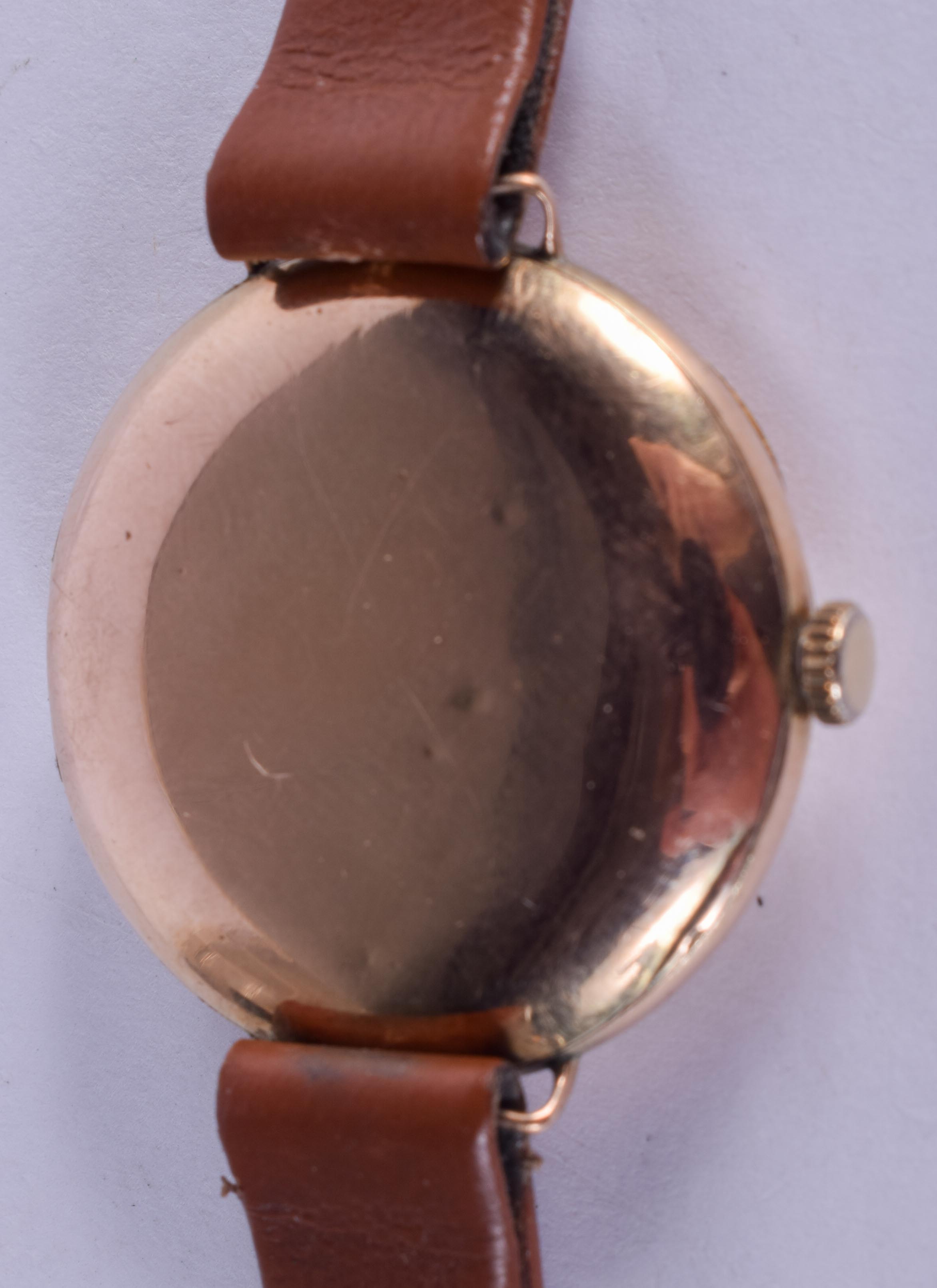 A VINTAGE 9CT GOLD ROLEX HALF HUNTER LADIES WRISTWATCH. 2.75 cm diameter. - Image 2 of 3