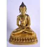 A CHINESE GILT BRONZE FIGURE OF A BUDDHA 20th Century. 24 cm x 15 cm.