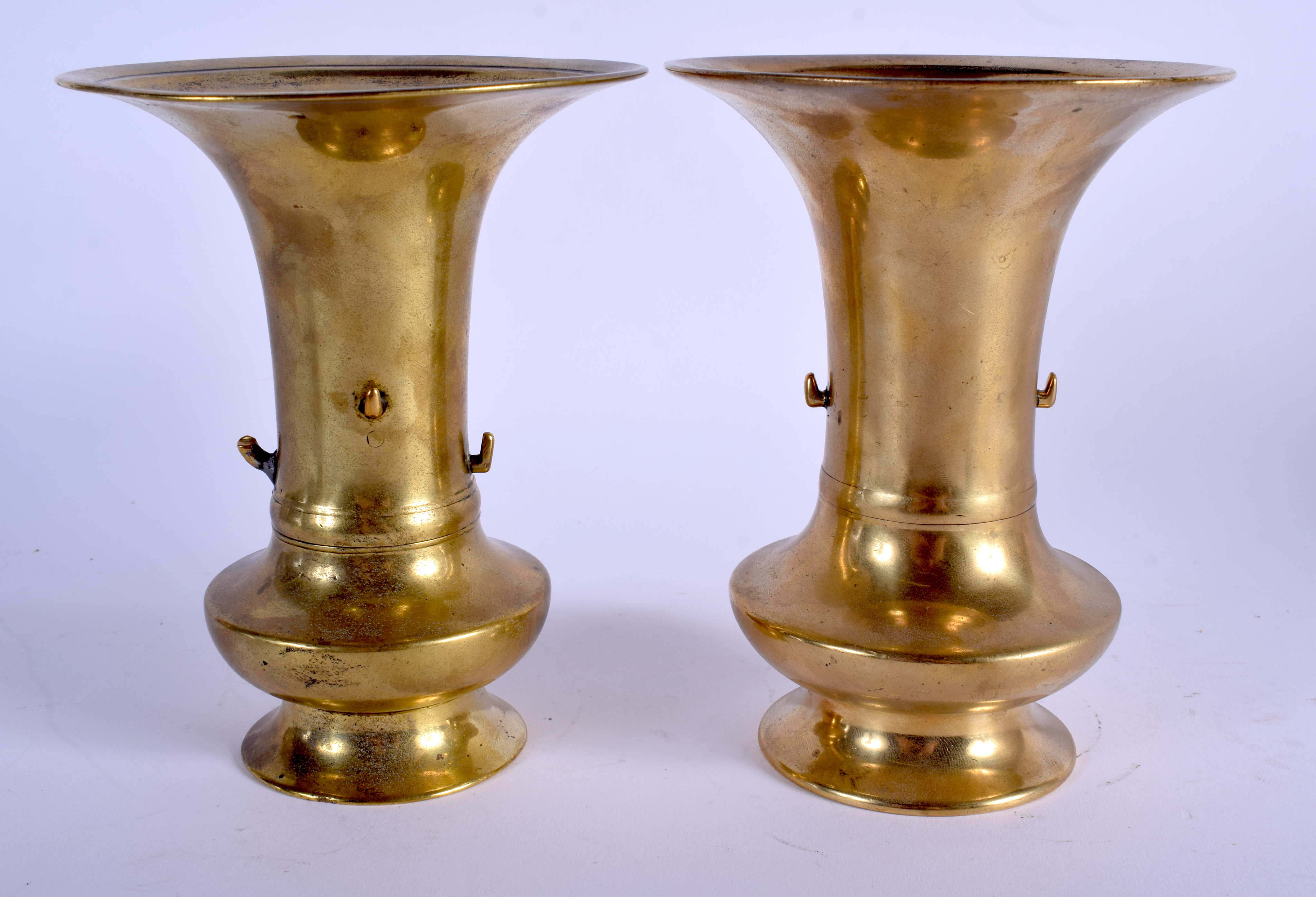 A PAIR OF 19TH CENTURY JAPANESE MEIJI PERIOD BRONZE VASES. 16 cm high. - Image 2 of 4