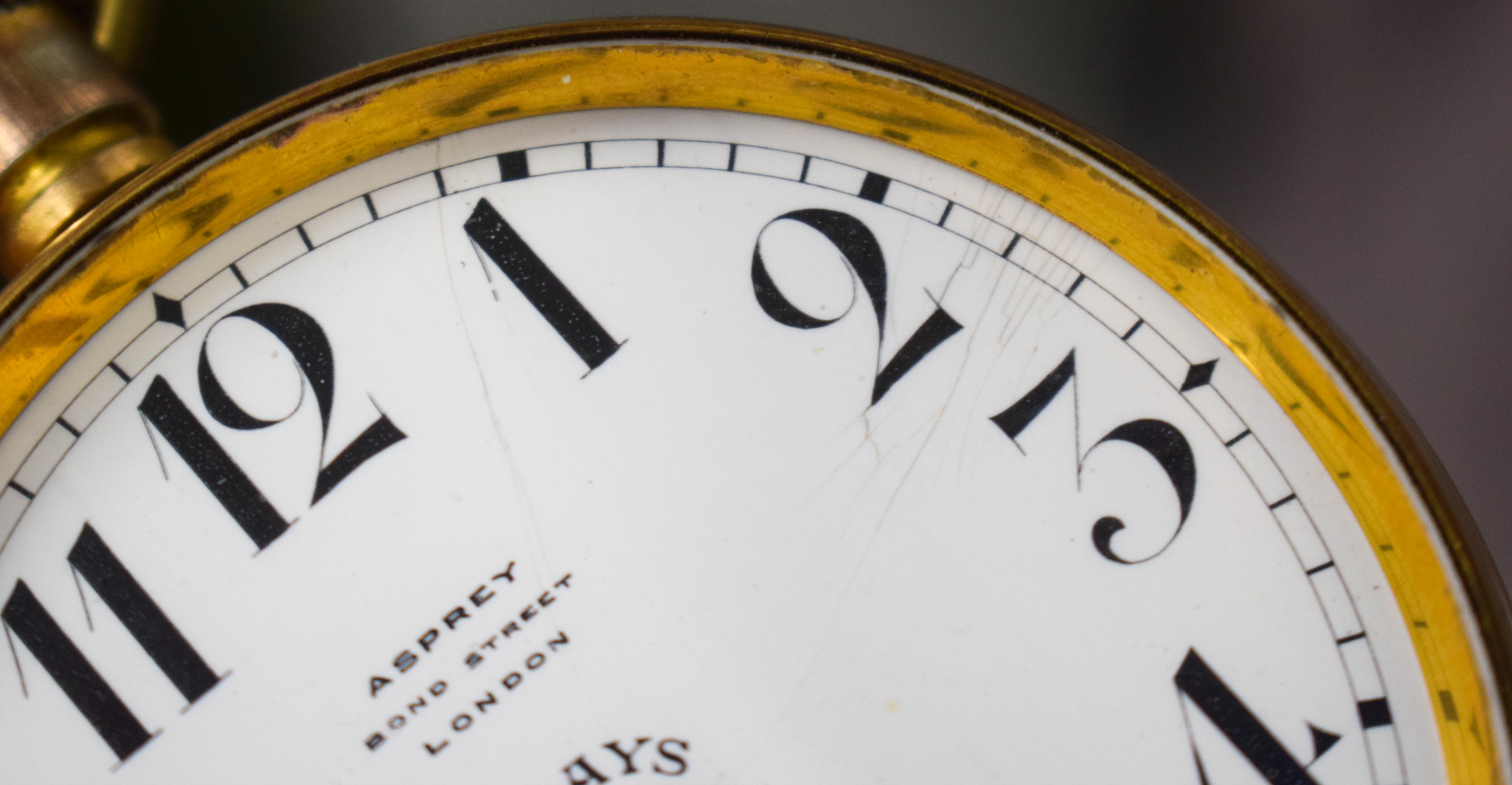 AN ASPREYS EIGHT DAY GOLIATH POCKET WATCH. 5.5 cm diameter. - Image 5 of 7