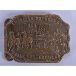 AN AMERICAN EXPRESS CO WELLS BUTTERFIELD BELT BUCKLE possibly Tiffany & Co. 11 cm x 7.5 cm.