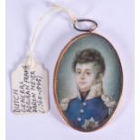 A 19TH CENTURY EUROPEAN PAINTED BONE MILITARY MINIATURE depicting Dutch General Adriaan Frans Baron