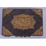 AN UNUSUAL 19TH CENTURY SILVER AND GOLD SNUFF BOX. 63 grams. 7.5 cm x 5.25 cm.