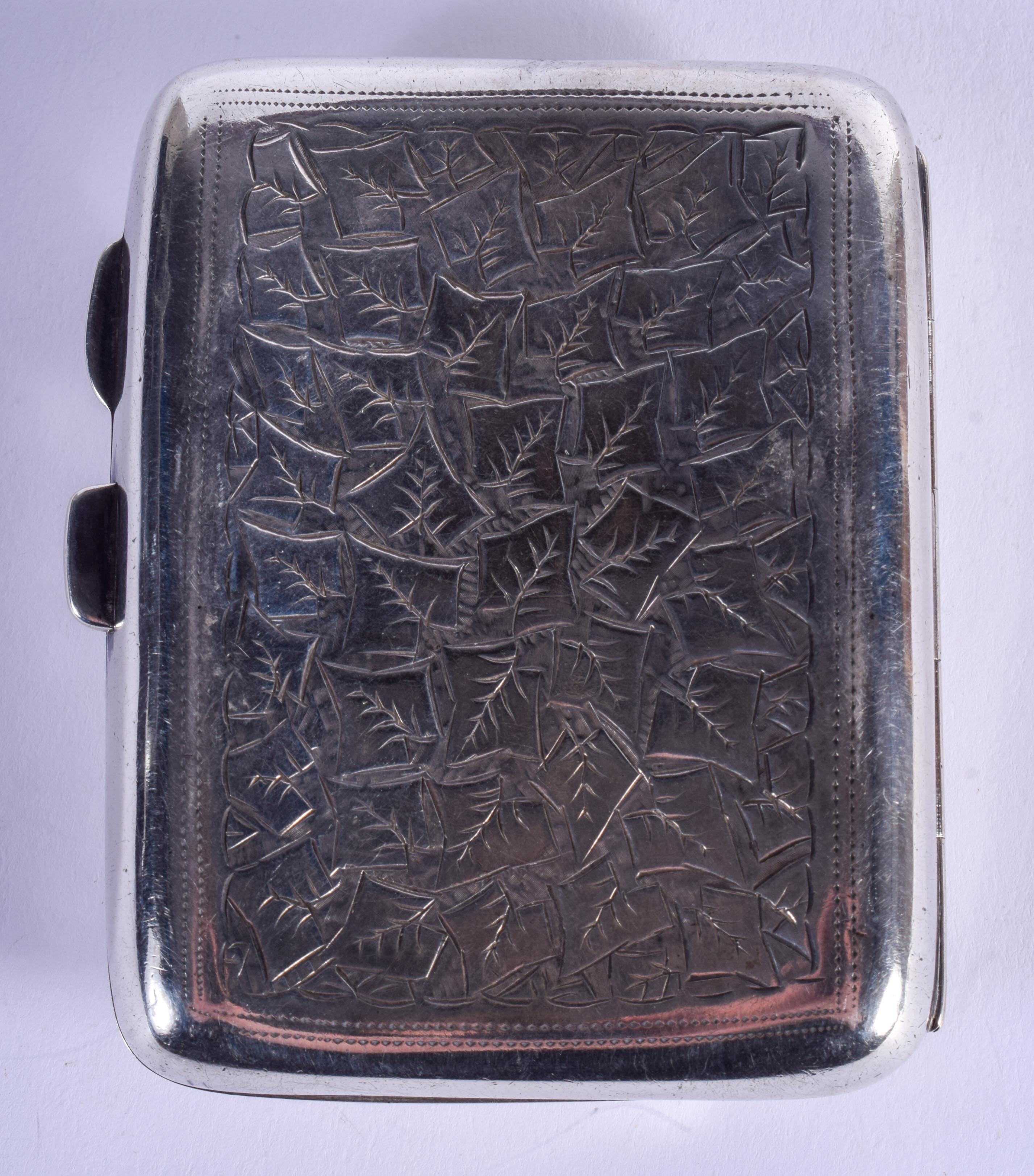 A SILVER AND ENAMEL CIGARETTE CASE. 122 grams. 8 cm x 10 cm. - Image 2 of 4