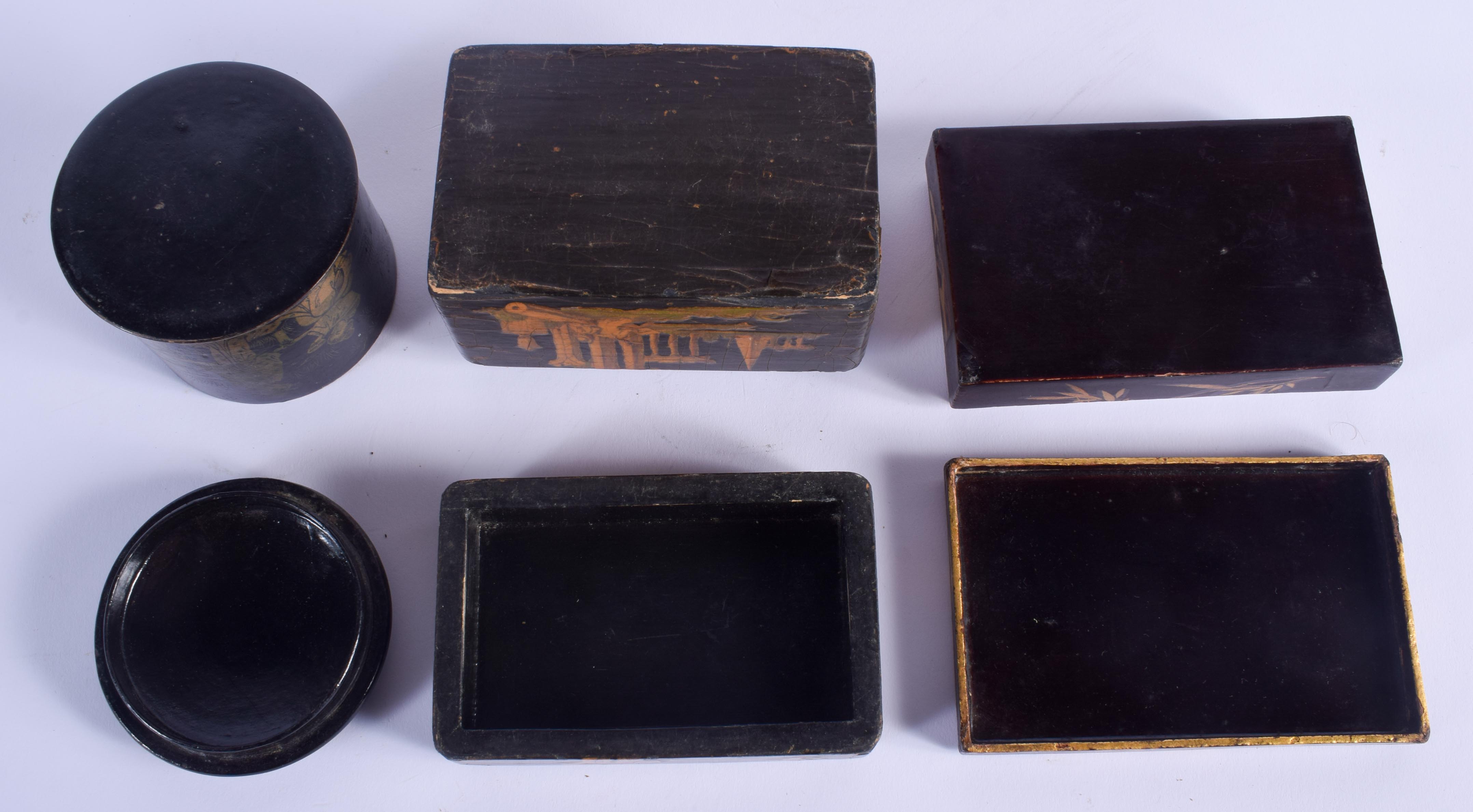 THREE ANTIQUE JAPANESE EXPORT BOXES. Largest 10 cm x 7 cm. (3) - Image 4 of 4