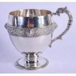 AN ART DECO IRISH SILVER MUG. Dublin 1923. 189 grams. 11 cm high.