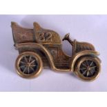 A BRASS CAR VESTA CASE. 6 cm x 3.5 cm.