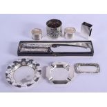ASSORTED SILVERWARE including a Kutch type silver jar etc. 450 grams overall. (qty)