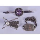 VINTAGE SILVER JEWELLERY. 11 grams. (qty)