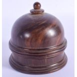 AN EARLY 20TH CENTURY CONTINENTAL CARVED IVORY SPINNING GLOBE within a fitted treen box and cover. I