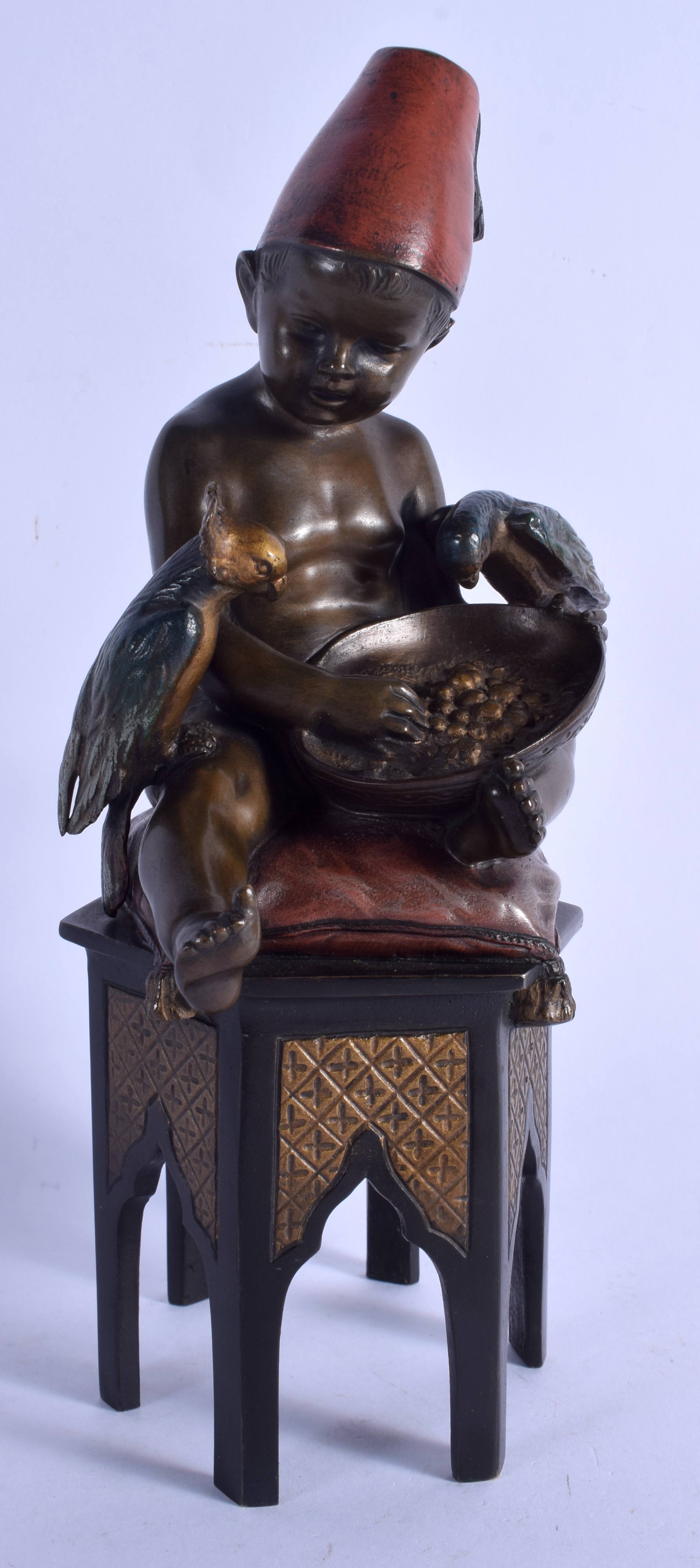 A LOVELY 19TH CENTURY AUSTRIAN COLD PAINTED BRONZE FIGURE OF A BOY by Argentor, modelled as a boy fe