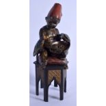 A LOVELY 19TH CENTURY AUSTRIAN COLD PAINTED BRONZE FIGURE OF A BOY by Argentor, modelled as a boy fe