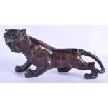 A JAPANESE BRONZE TIGER OKIMONO 20th Century. 28 cm x 15 cm.