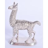 A CONTINENTAL WHITE METAL LAMA. 93 grams.