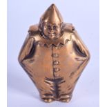 A BRASS CLOWN VESTA CASE. 5.5 cm x 3.5 cm.