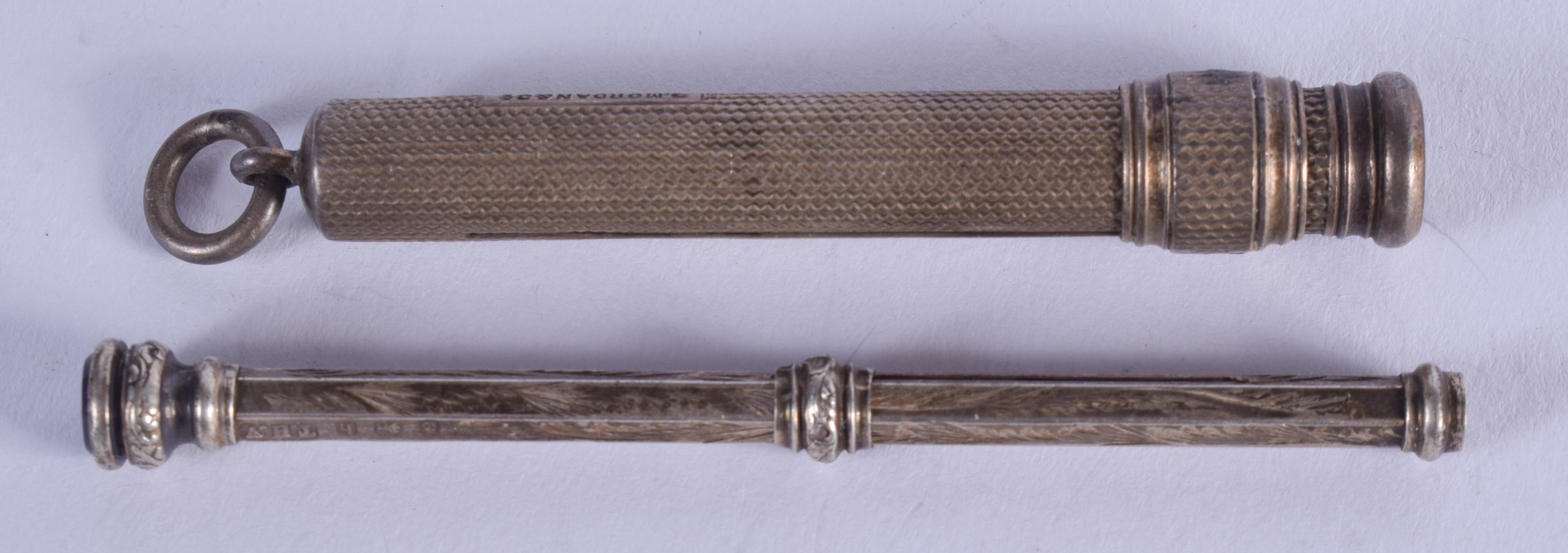 TWO ANTIQUE SILVER PENCILS. London 1911 & Birmingham 1907. (2) - Image 2 of 4