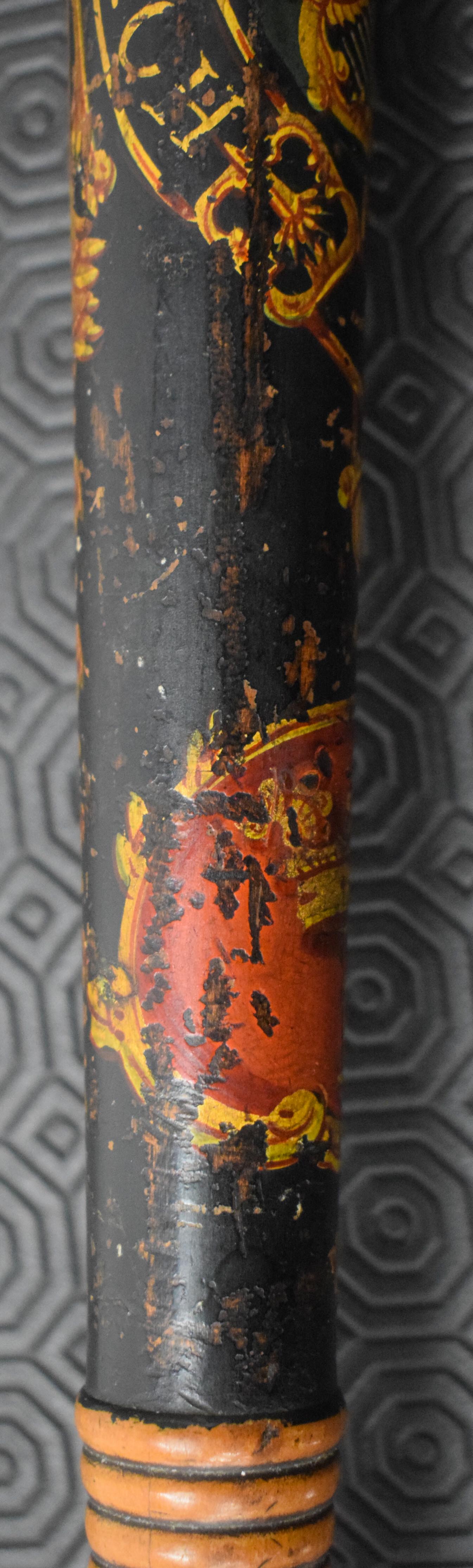 A WILLIAM IV PAINTED WOOD TRUNCHEON. 42 cm long. - Image 16 of 19