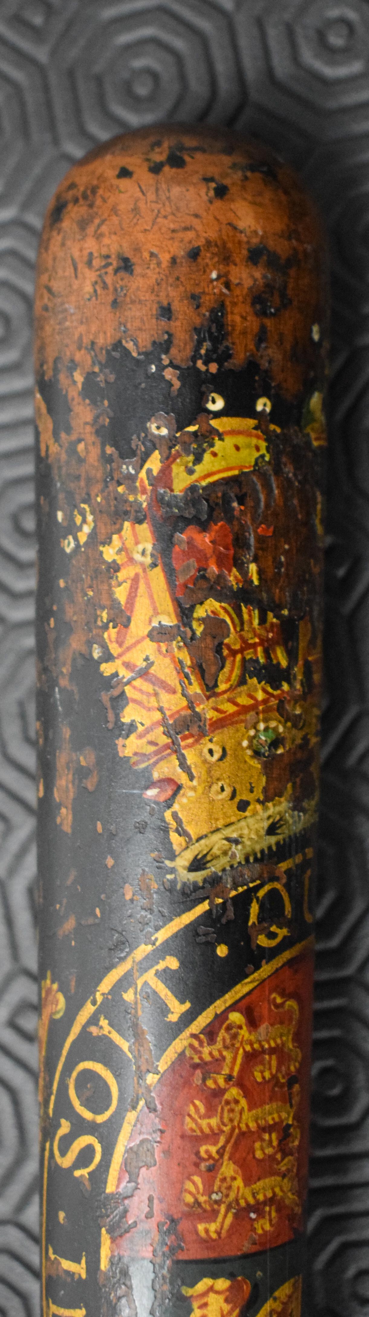 A WILLIAM IV PAINTED WOOD TRUNCHEON. 42 cm long. - Image 14 of 19