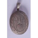 A VICTORIAN SILVER LOCKET. 4 cm x 3 cm.